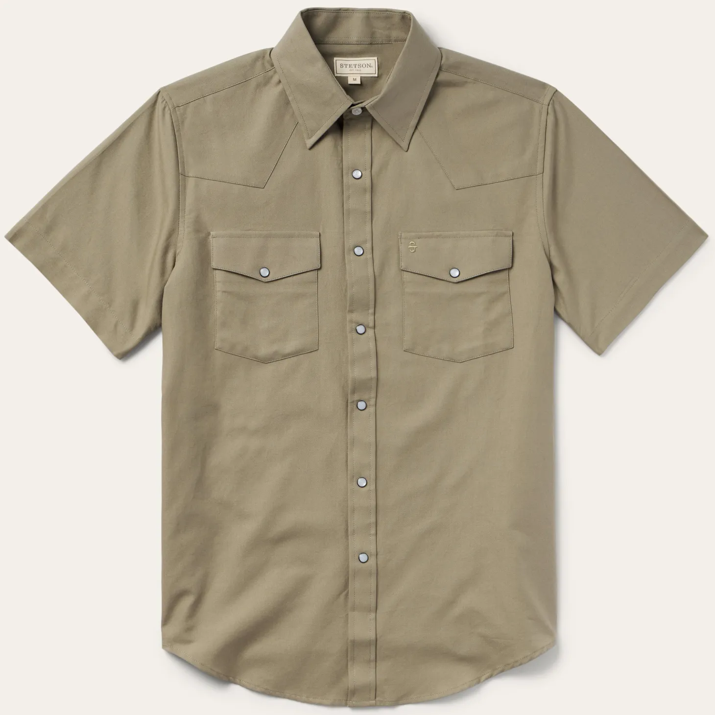 Olive Oxford Short Sleeve Western Shirt