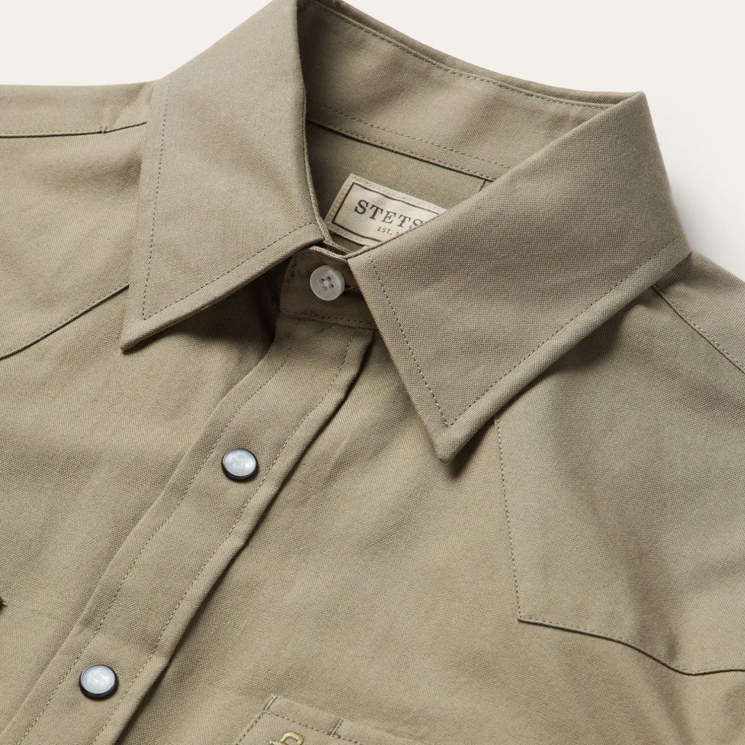 Olive Oxford Western Shirt