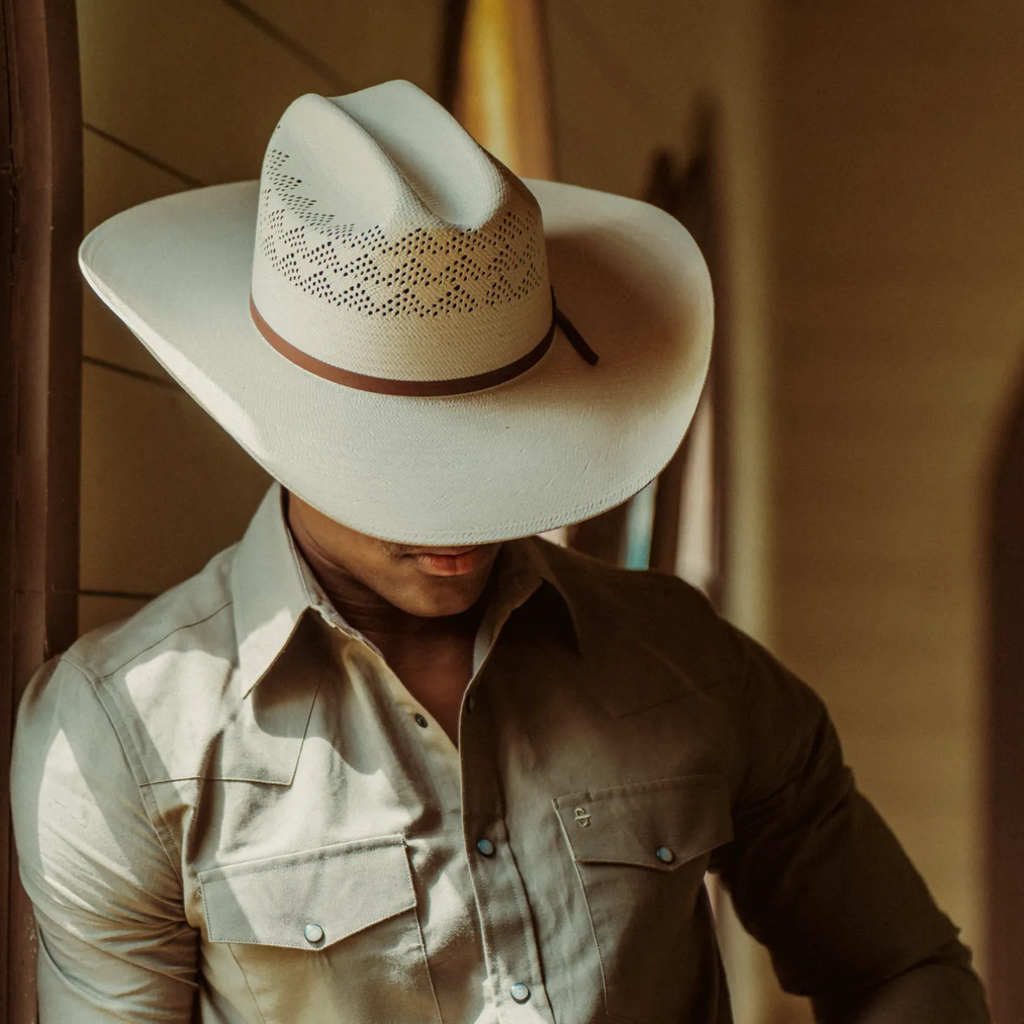 Olive Oxford Western Shirt