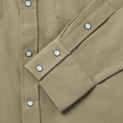 Olive Oxford Western Shirt