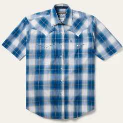 Ombre Plaid Short Sleeve Shirt