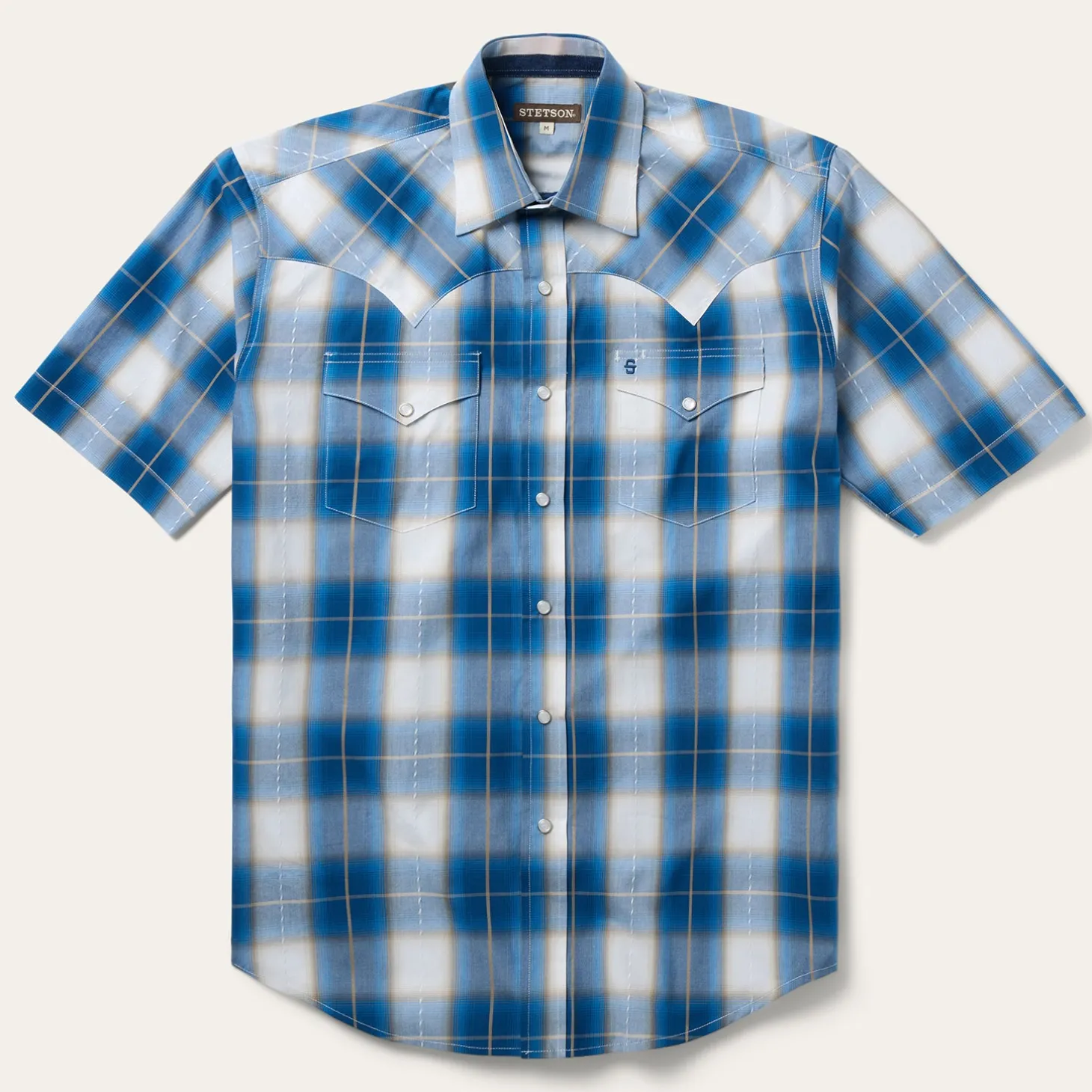 Ombre Plaid Short Sleeve Shirt