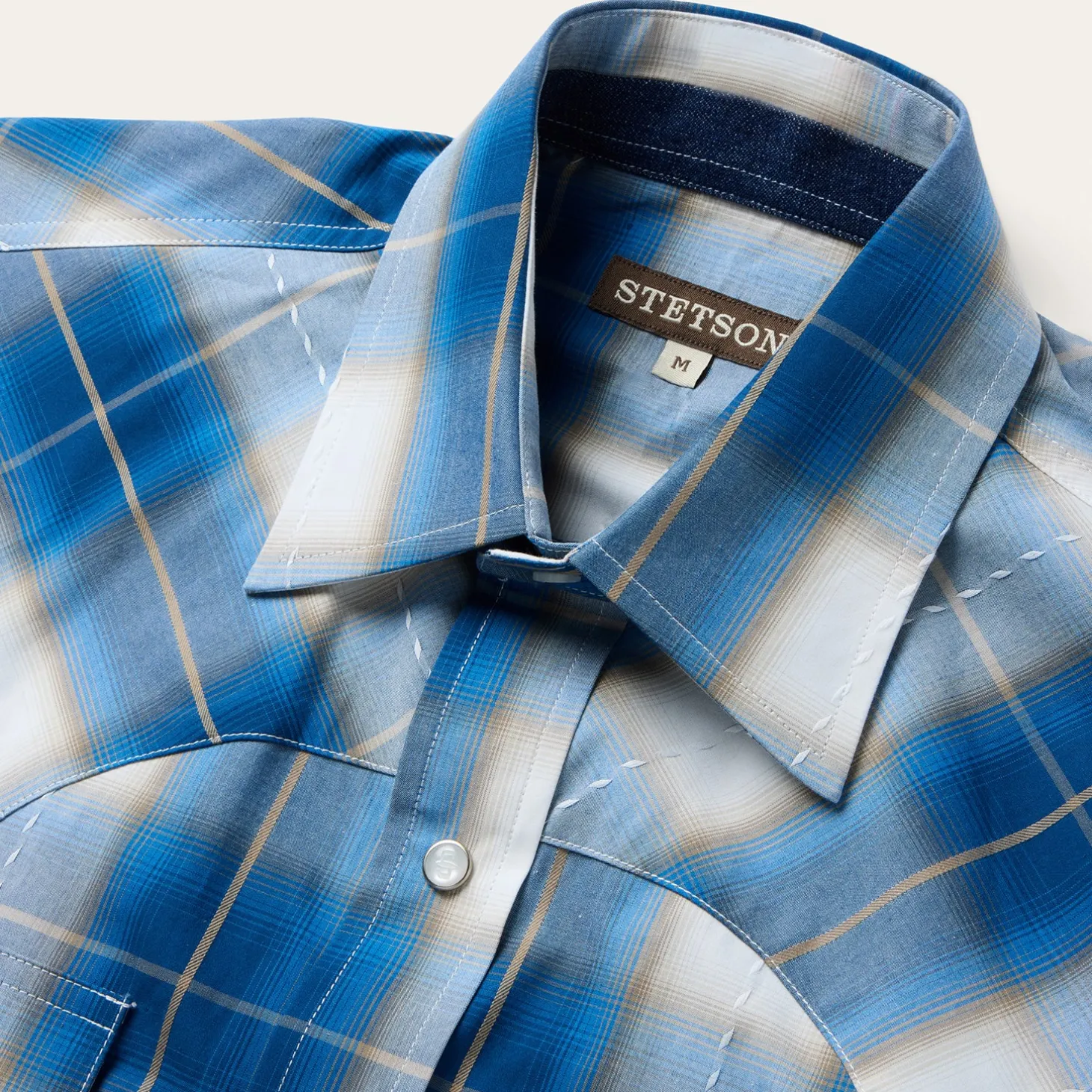 Ombre Plaid Short Sleeve Shirt