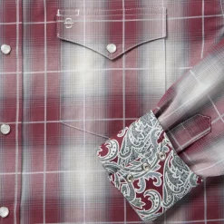 Ombre Plaid Western Shirt