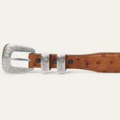 Ostrich Tapered Tab Belt