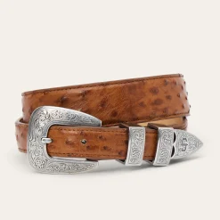 Ostrich Tapered Tab Belt