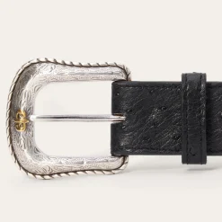 Ostrich Western Tab Belt