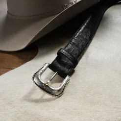 Ostrich Western Tab Belt
