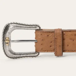 Ostrich Western Tab Belt
