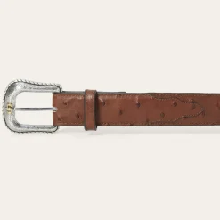 Ostrich Western Tab Belt