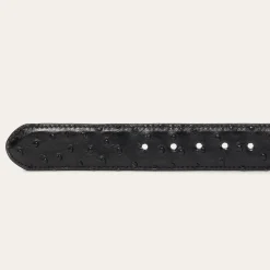 Ostrich Western Tab Belt - 1 1/4" Width