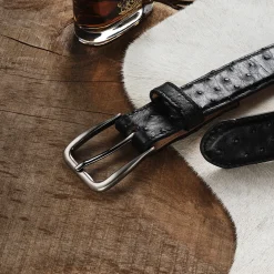 Ostrich Western Tab Belt - 1 1/4