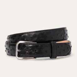Ostrich Western Tab Belt - 1 1/4" Width