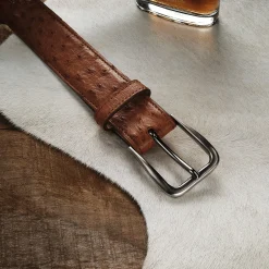 Ostrich Western Tab Belt - 1 1/4