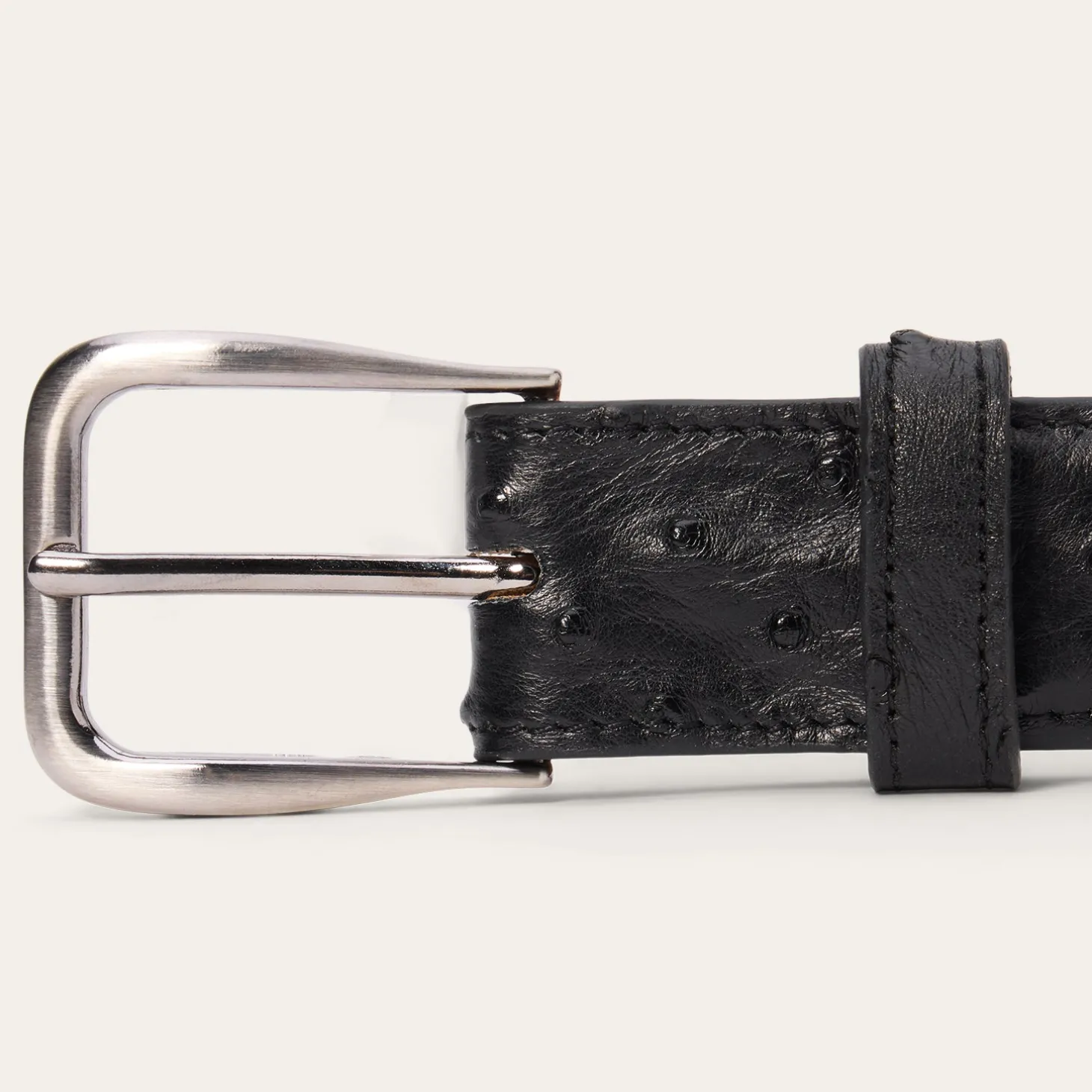 Ostrich Western Tab Belt - 1 1/4" Width