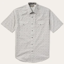 Pewter Filigree Short-Sleeve Western Shirt