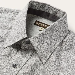 Pewter Filigree Short-Sleeve Western Shirt