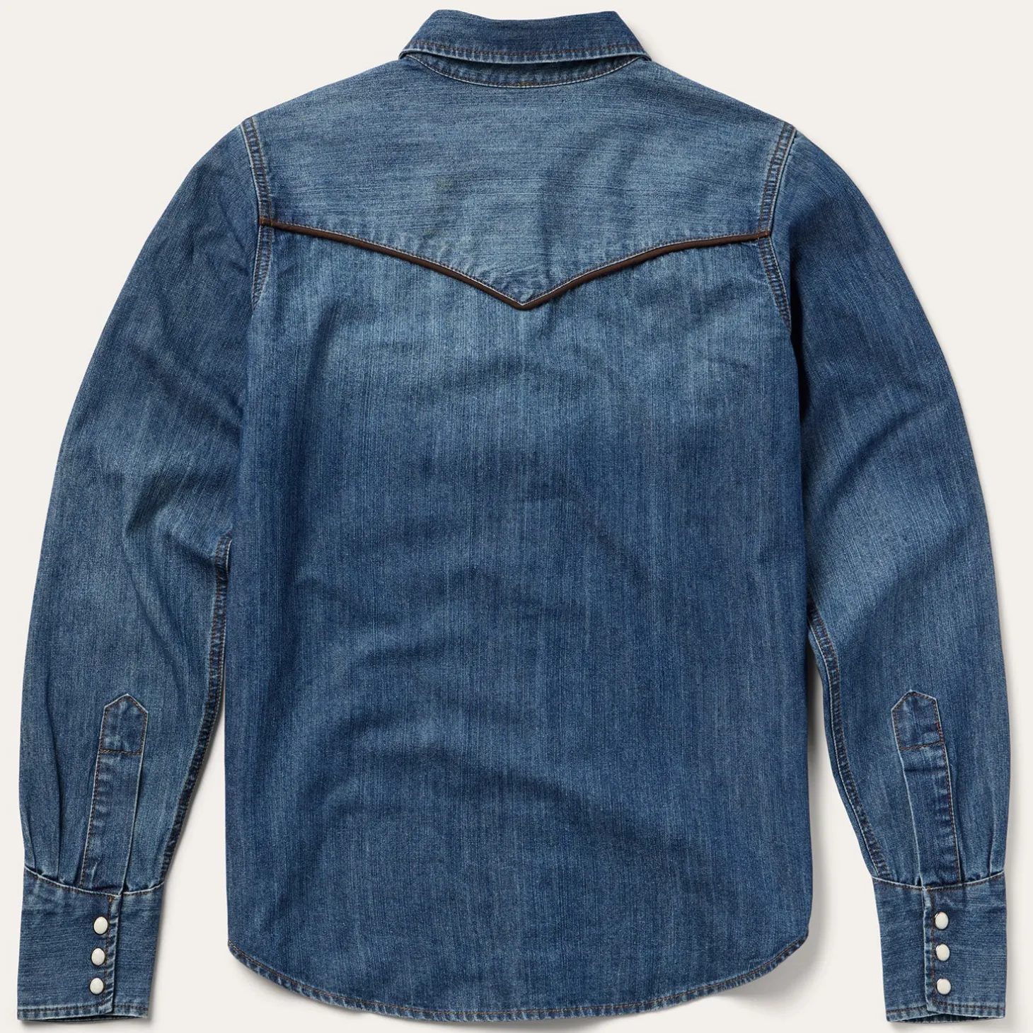 Piped Dark Denim Western Shirt