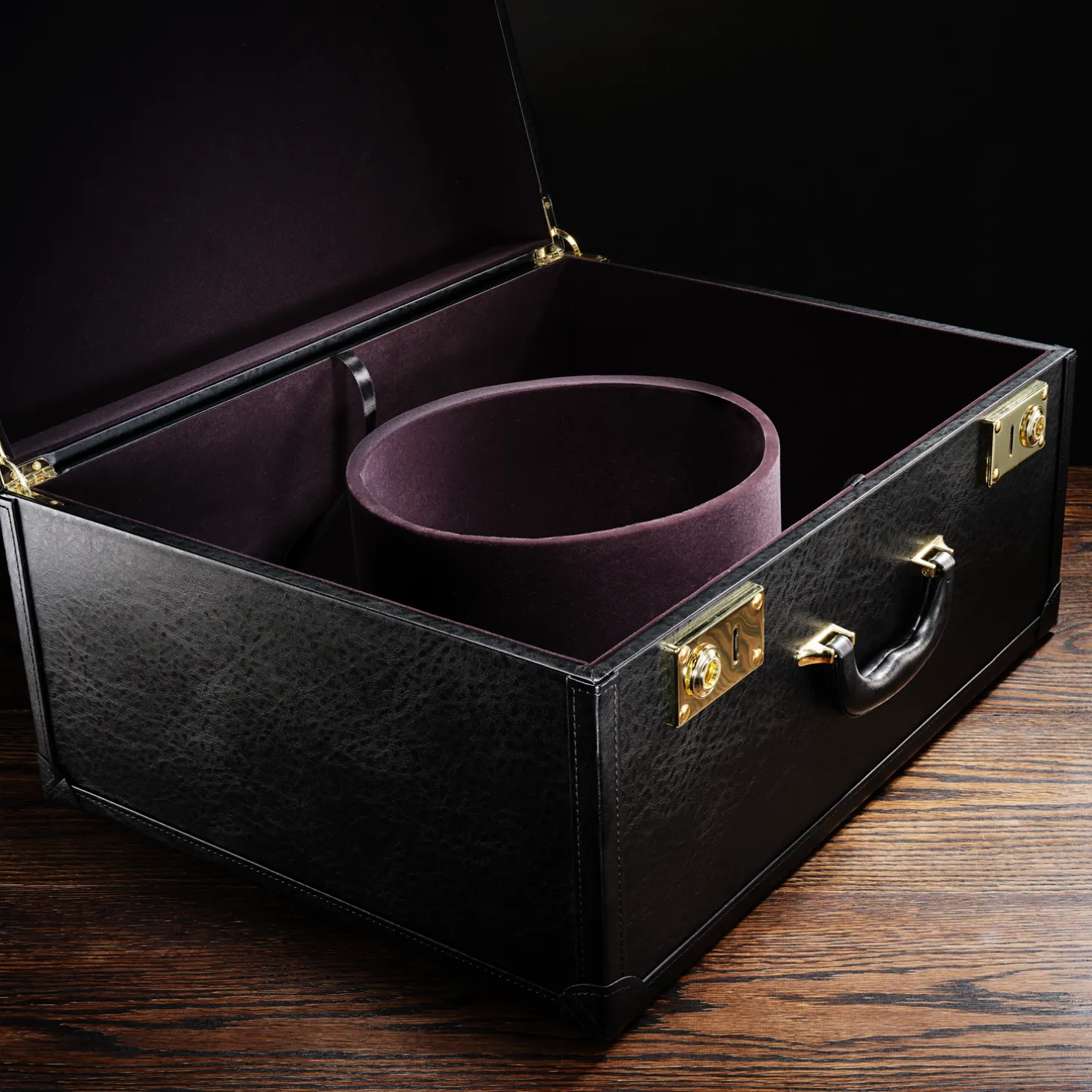 Premium Leather Hat Case