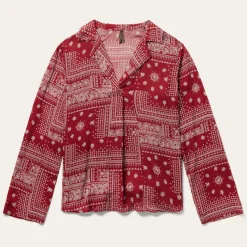 Red Bandana Patchwork Blouse