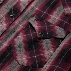 Red Marl Plaid Western Shirt