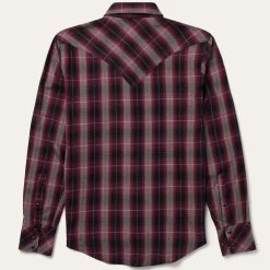 Red Marl Plaid Western Shirt