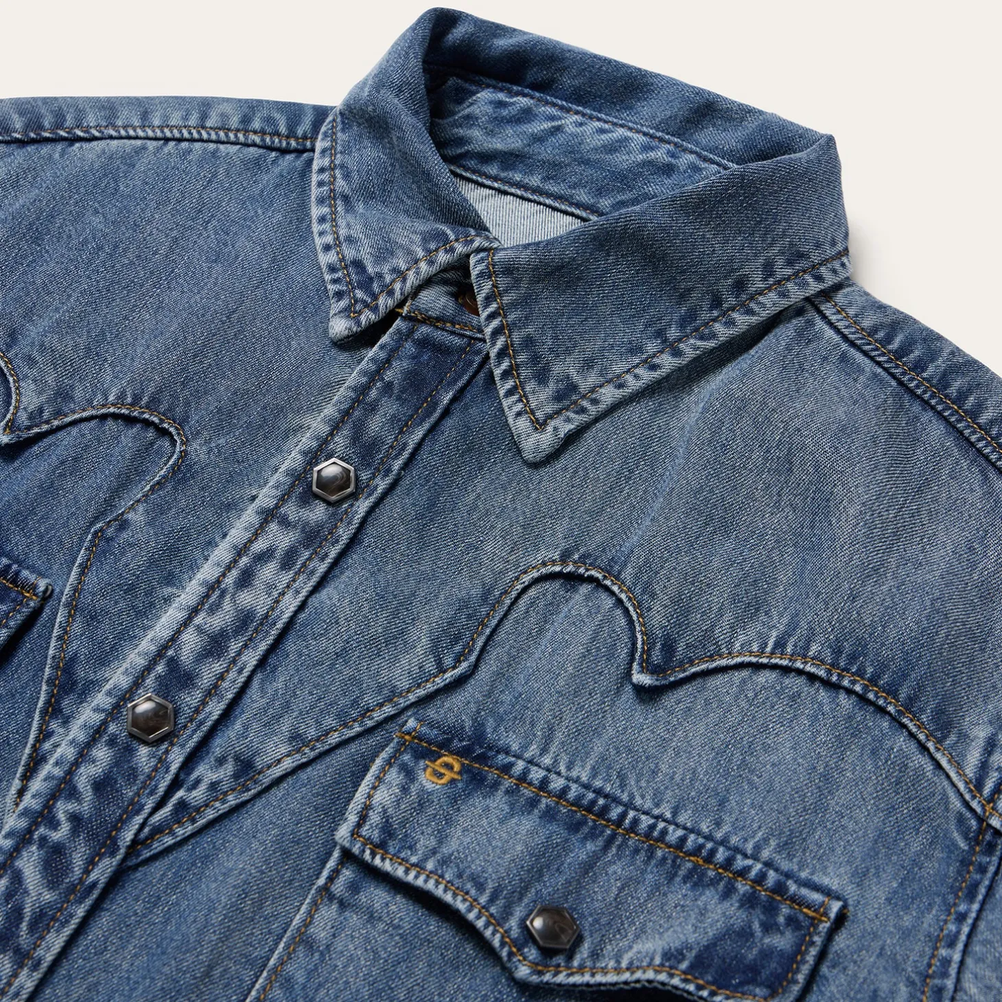 Retro Denim Western Shirt