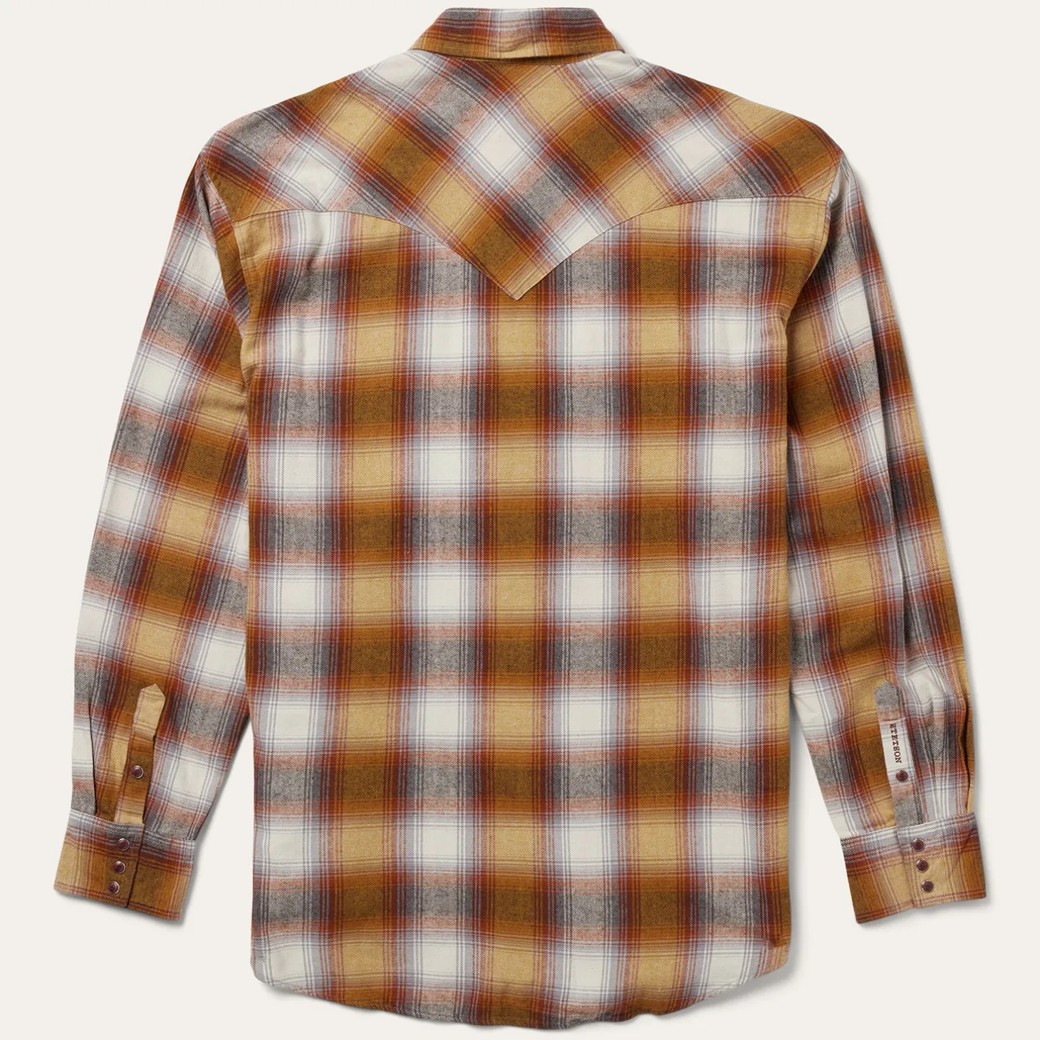 Rust Plaid Flannel Western Shirt
