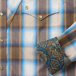 Sandalwood Ombre Plaid Western Shirt