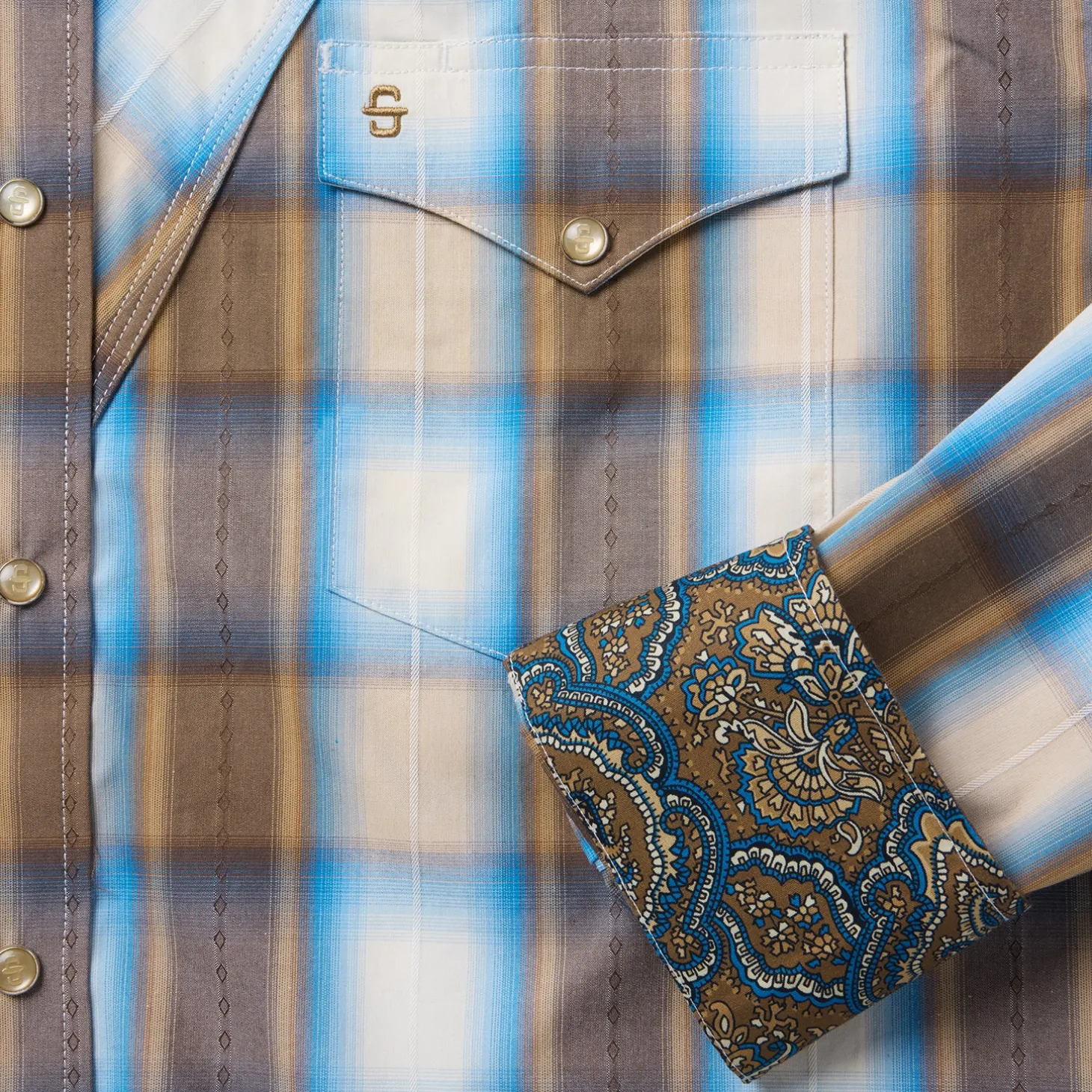 Sandalwood Ombre Plaid Western Shirt