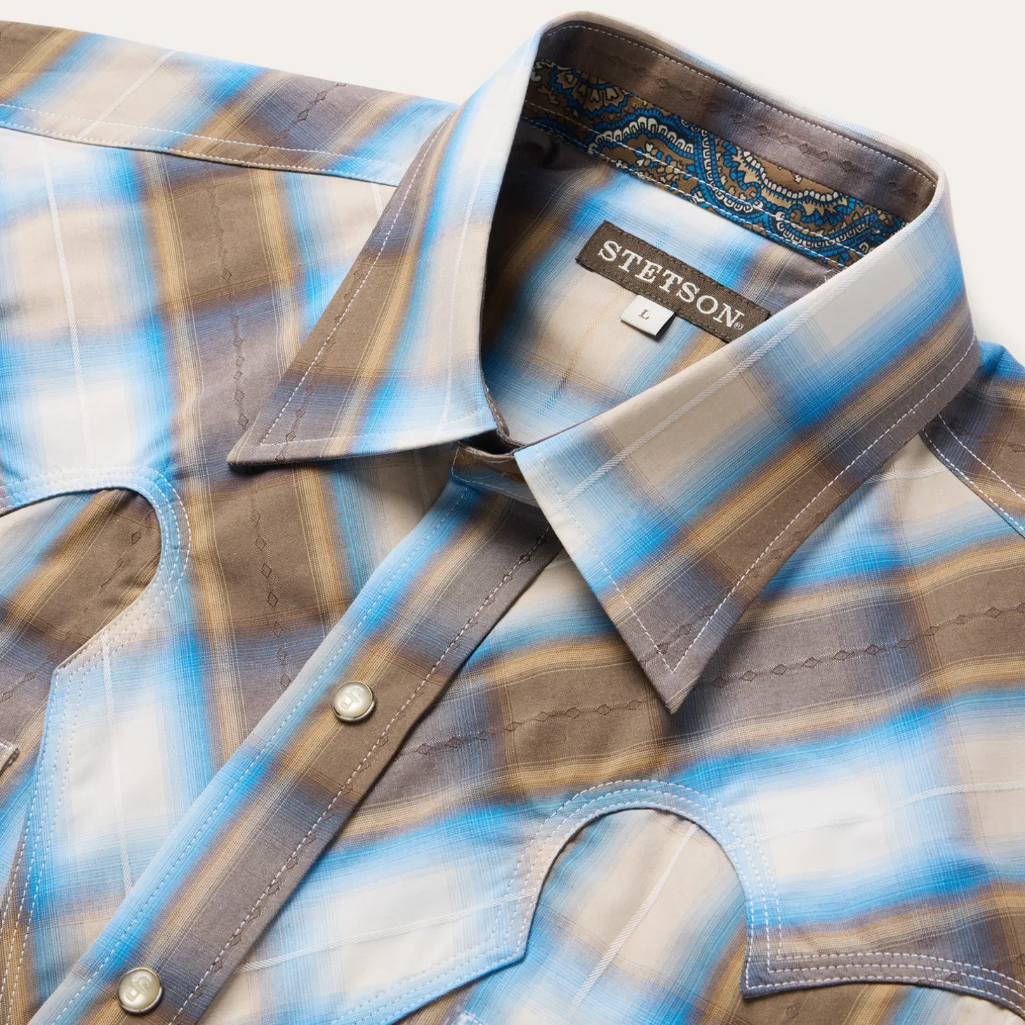 Sandalwood Ombre Plaid Western Shirt