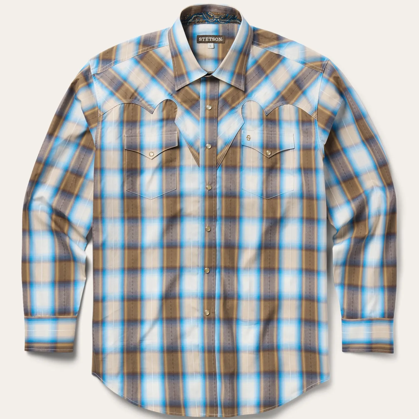 Sandalwood Ombre Plaid Western Shirt