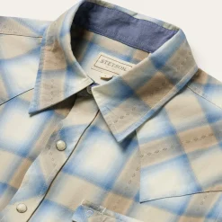 Sand Plaid Dobby Western Shirt