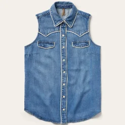 Sleeveless Denim Western Shirt