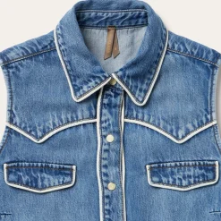 Sleeveless Denim Western Shirt