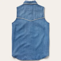 Sleeveless Denim Western Shirt