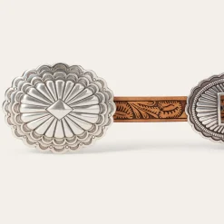 Southwestern Tooled Concho Belt