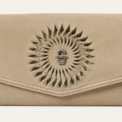 Spiral Suede Fringed Clutch