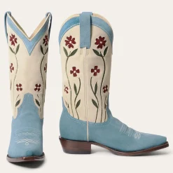 Stetson & THE GREAT. Suede Floral Cowboy Boot