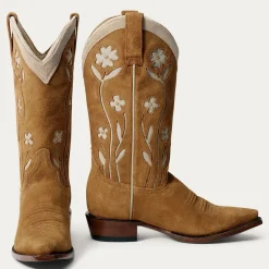 Stetson & THE GREAT. Suede Floral Cowboy Boot