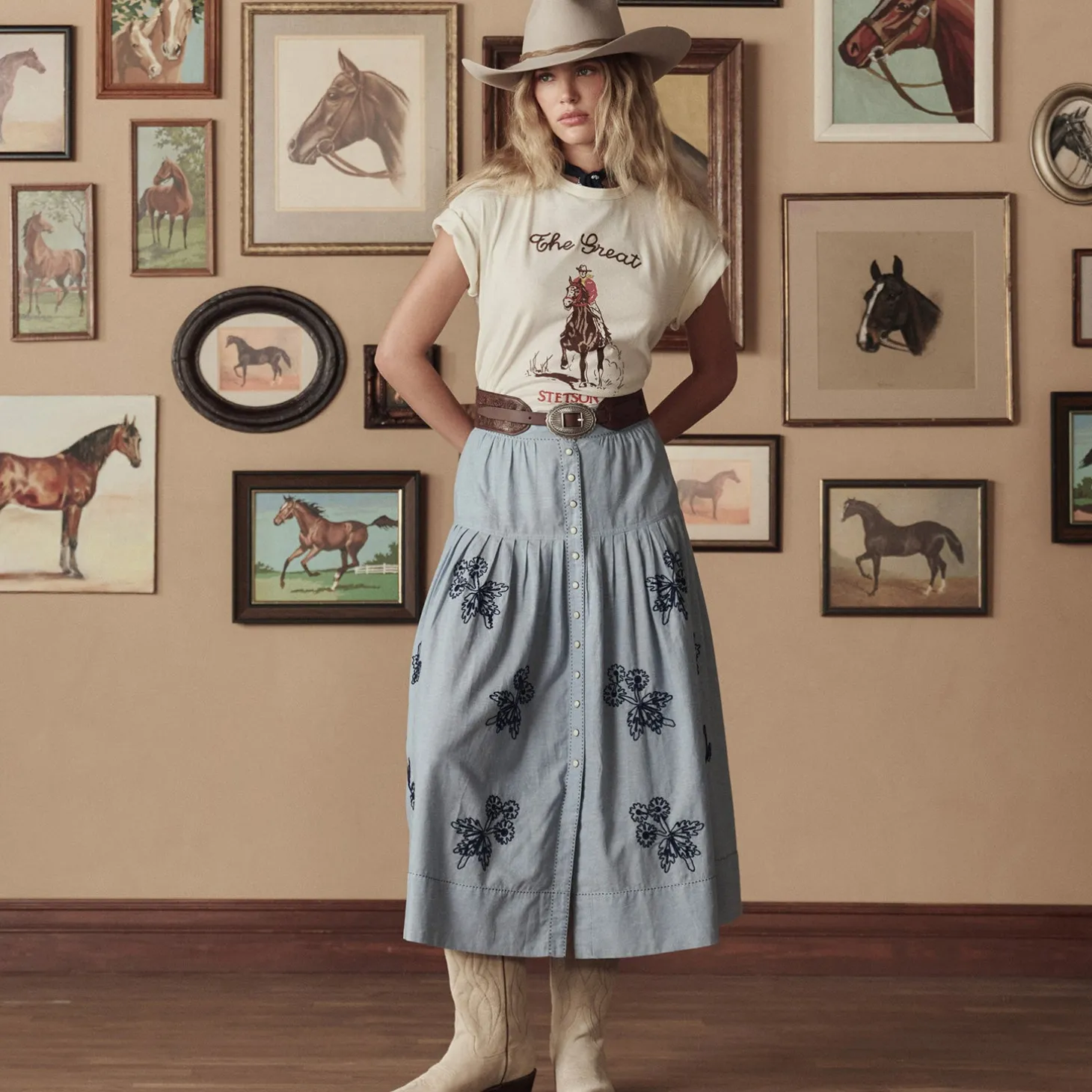 Stetson & THE GREAT. The Boxy Crew with Stetson Graphic