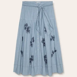 Stetson & THE GREAT. The Chambray Embroidered Highland Skirt