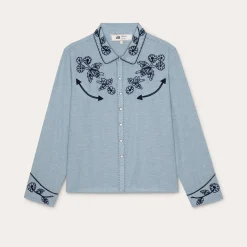 Stetson & THE GREAT. The Chambray Embroidered Western Shirt