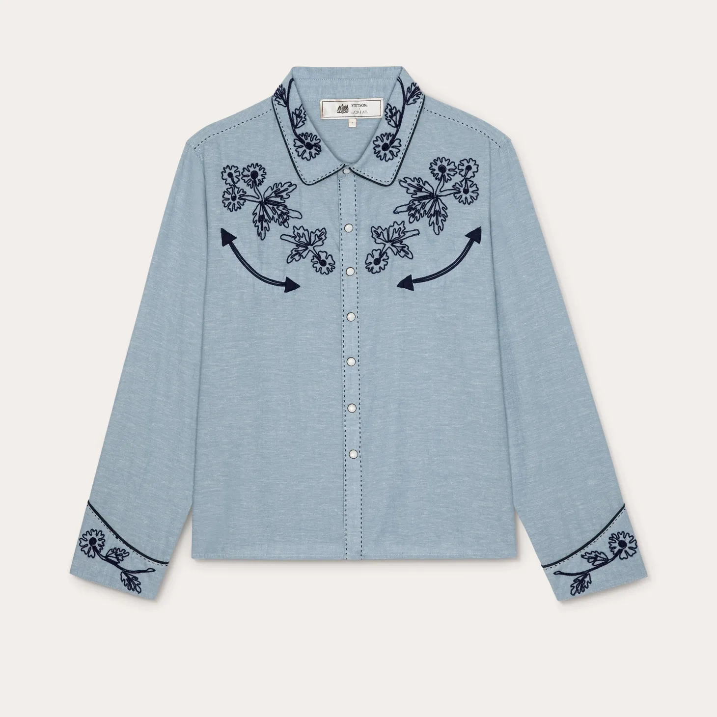Stetson & THE GREAT. The Chambray Embroidered Western Shirt