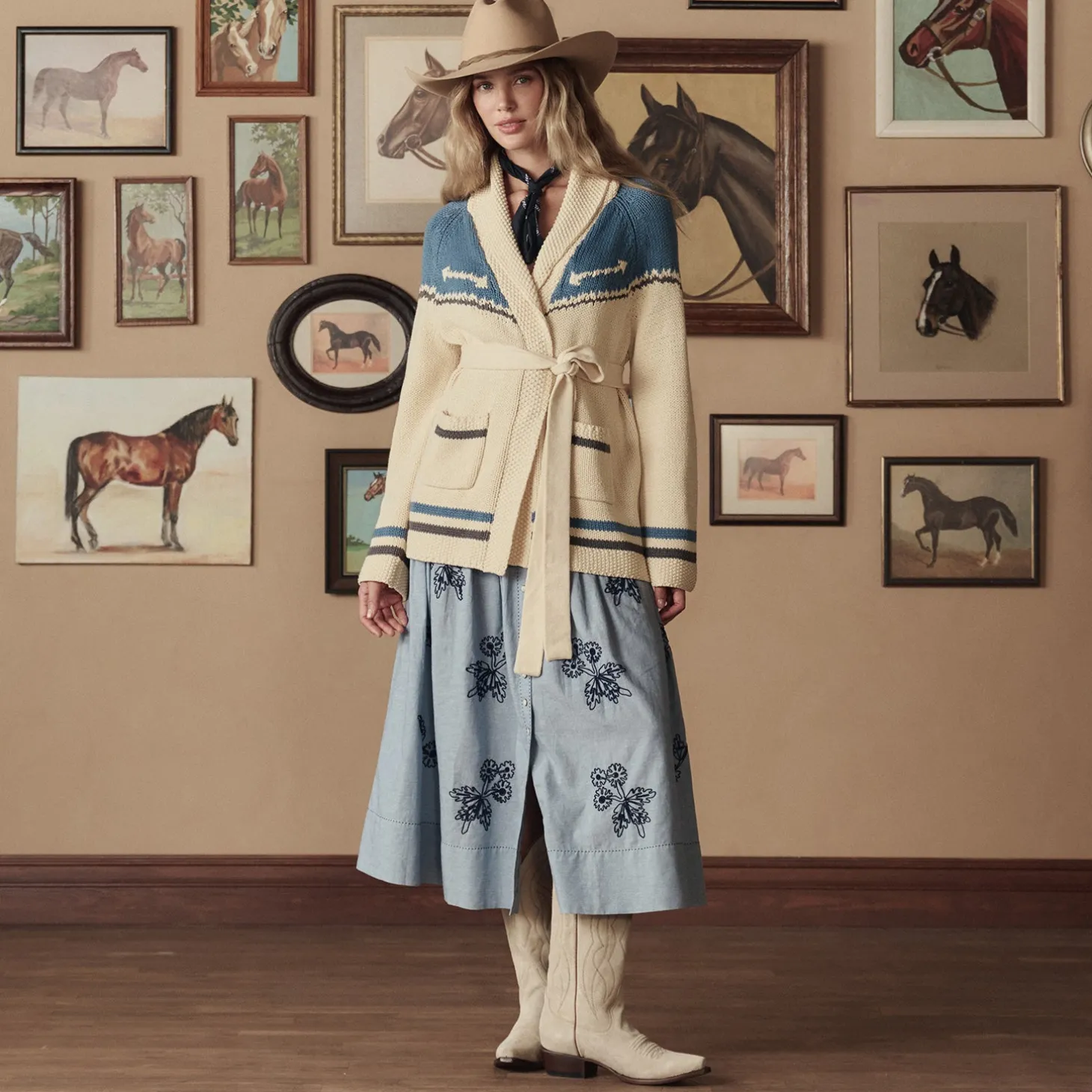 Stetson & THE GREAT. The Western Riding Cardigan Sweater
