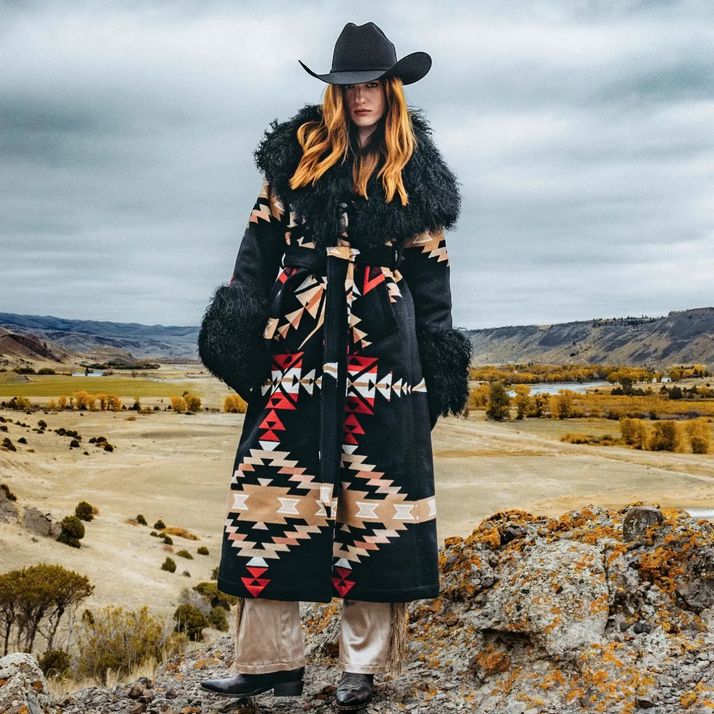 Stetson x Lindsey Thornburg Shearling Duster