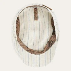 Striped Linen Driver Cap