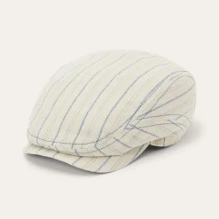 Striped Linen Driver Cap