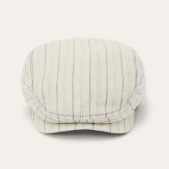 Striped Linen Driver Cap
