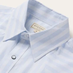 Stripe Oxford Short Sleeve Western Shirt